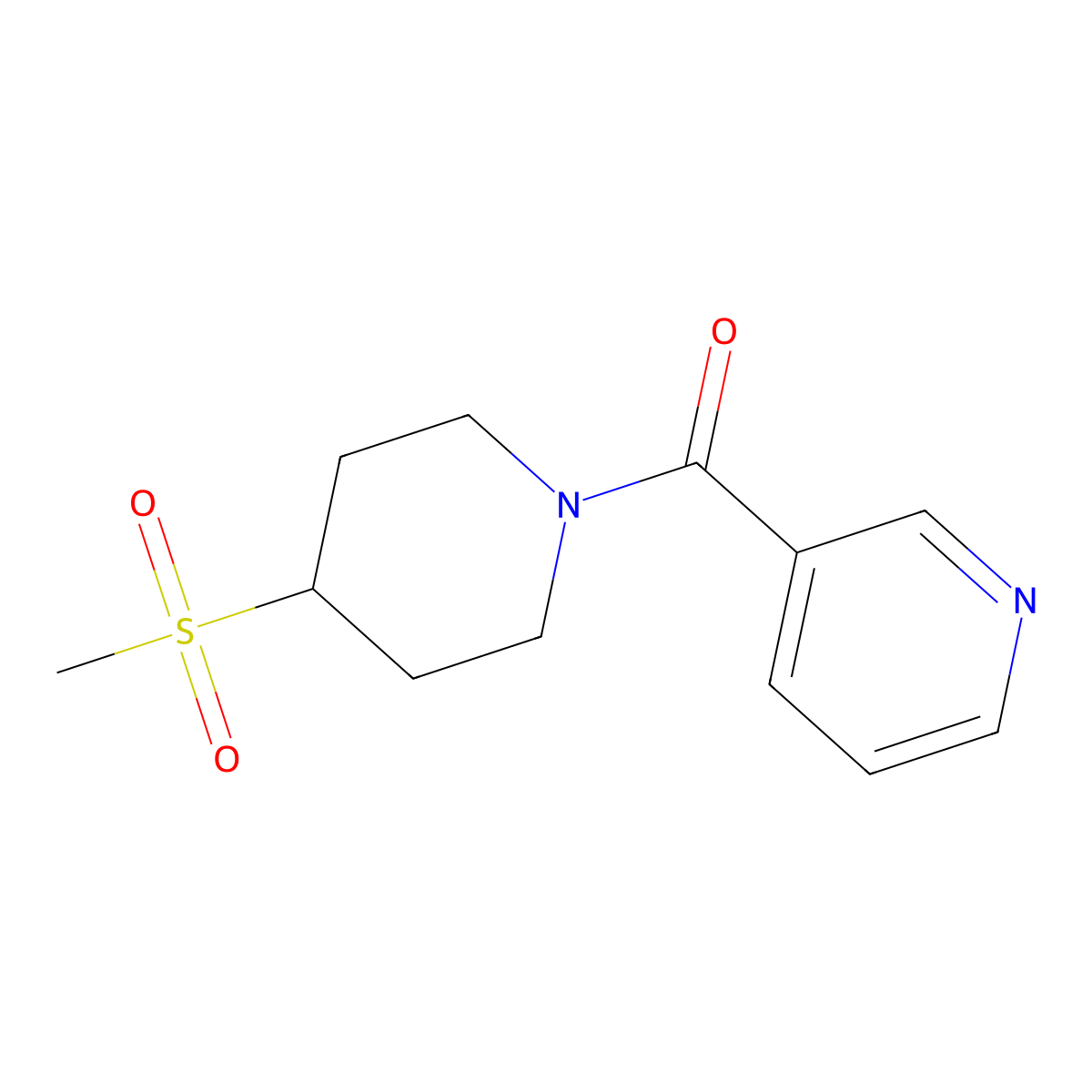 (4-(Methylsulfonyl)piperidin-1-yl)(pyridin-3-yl)methanone molecular structure, CAS 1448038-25-2