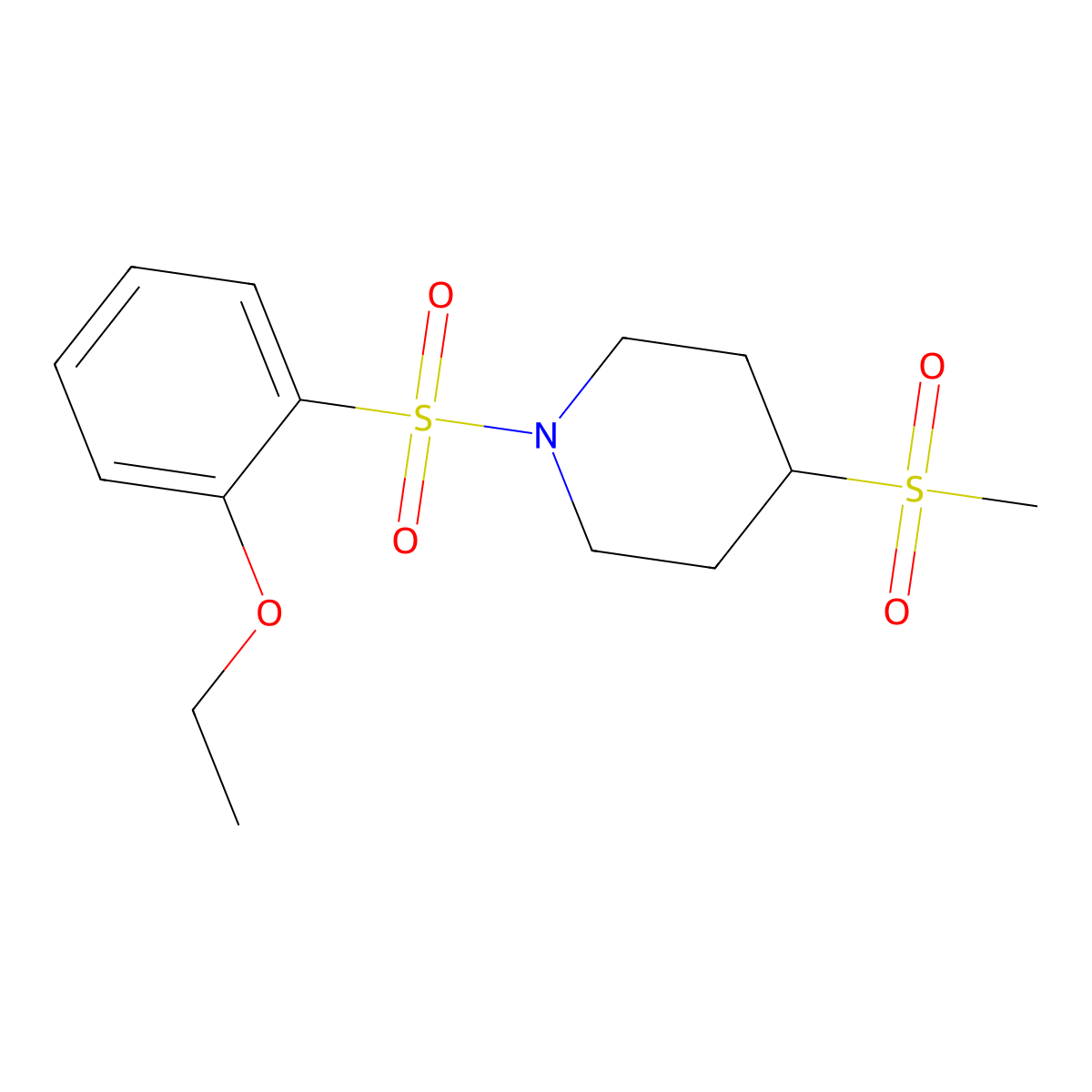 1-((2-Ethoxyphenyl)sulfonyl)-4-(methylsulfonyl)piperidine molecular structure, CAS 1448038-36-5