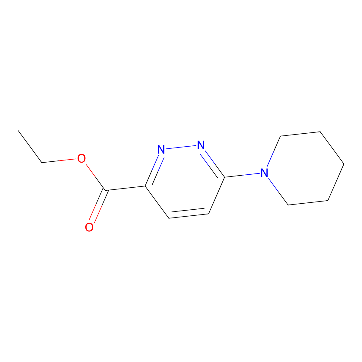 Ethyl 6-(piperidin-1-yl)pyridazine-3-carboxylate molecular structure, CAS 1448038-37-6