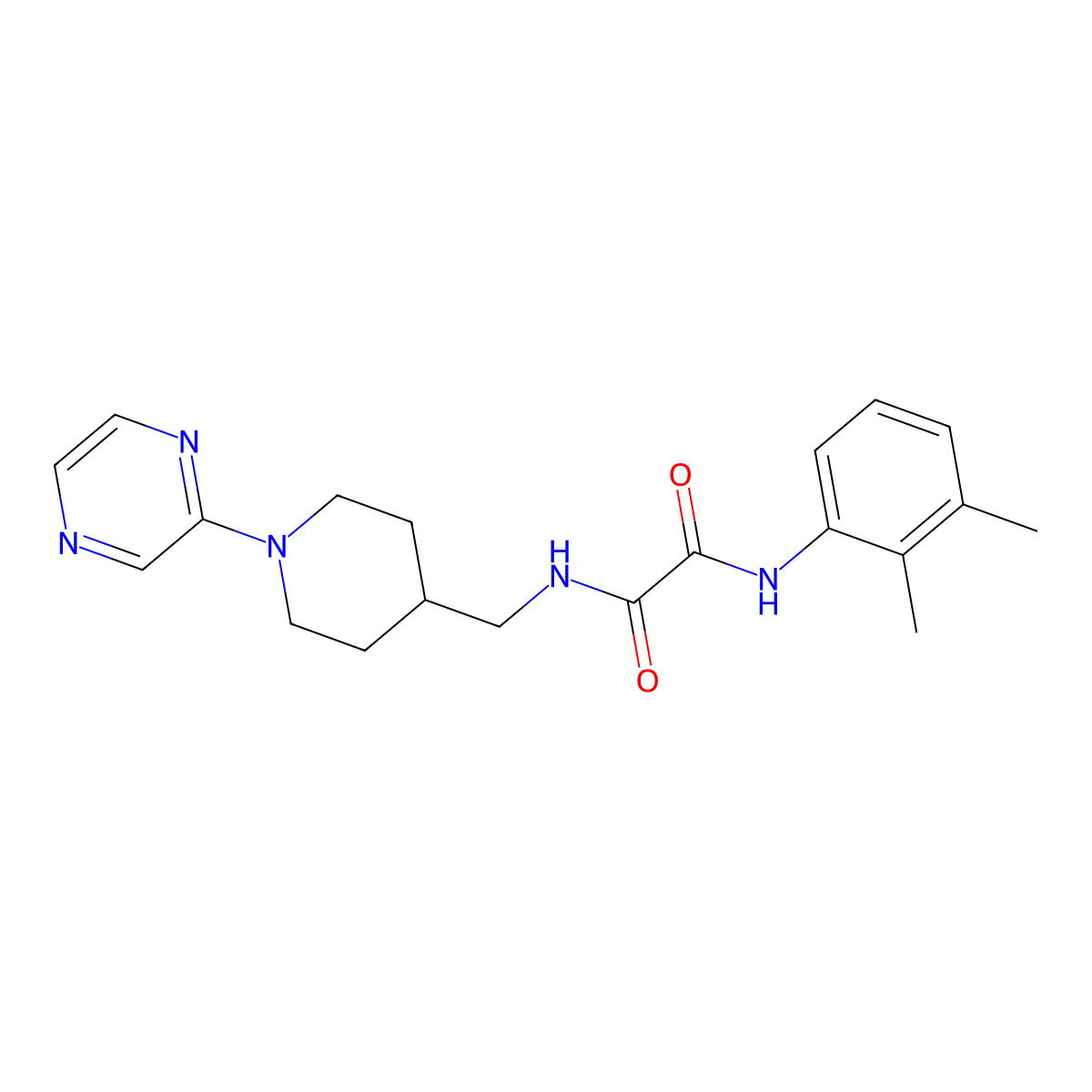 N1-(2,3-dimethylphenyl)-N2-((1-(pyrazin-2-yl)piperidin-4-yl)methyl)oxalamide molecular structure, CAS 1448038-38-7