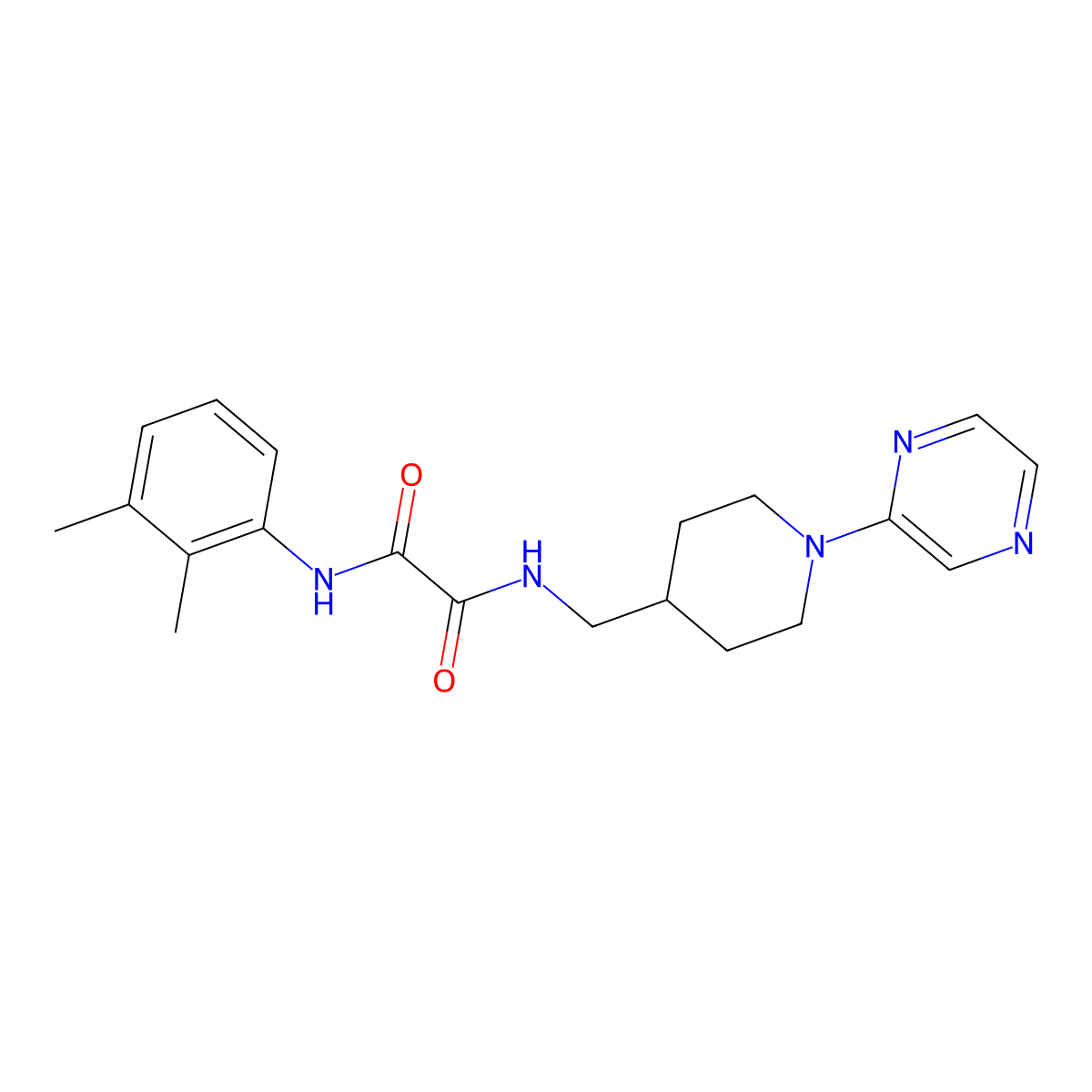 N1-(2,3-dimethylphenyl)-N2-((1-(pyrazin-2-yl)piperidin-4-yl)methyl)oxalamide molecular structure, CAS 1448038-38-7