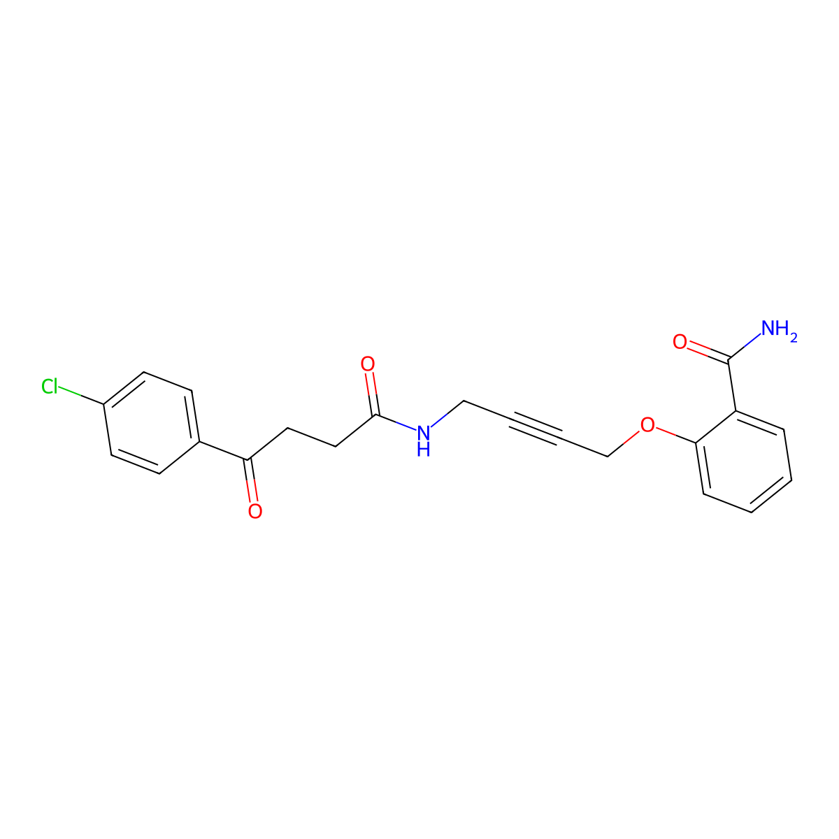 2-((4-(4-(4-Chlorophenyl)-4-oxobutanamido)but-2-yn-1-yl)oxy)benzamide molecular structure, CAS 1448043-24-0