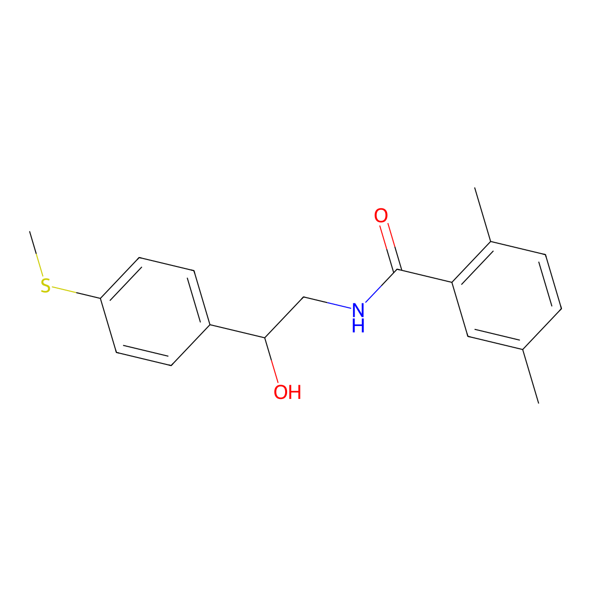 N-{2-Hydroxy-2-[4-(methylsulfanyl)phenyl]ethyl}-2,5-dimethylbenzamide molecular structure, CAS 1448043-25-1