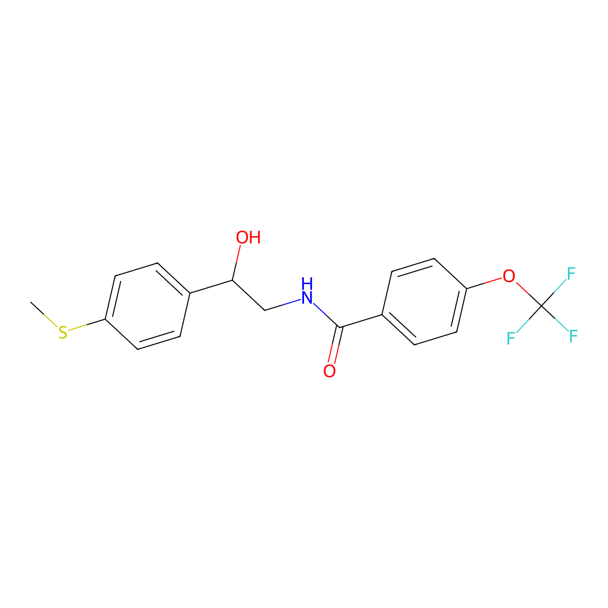 N-(2-hydroxy-2-(4-(methylthio)phenyl)ethyl)-4-(trifluoromethoxy)benzamide molecular structure, CAS 1448043-27-3