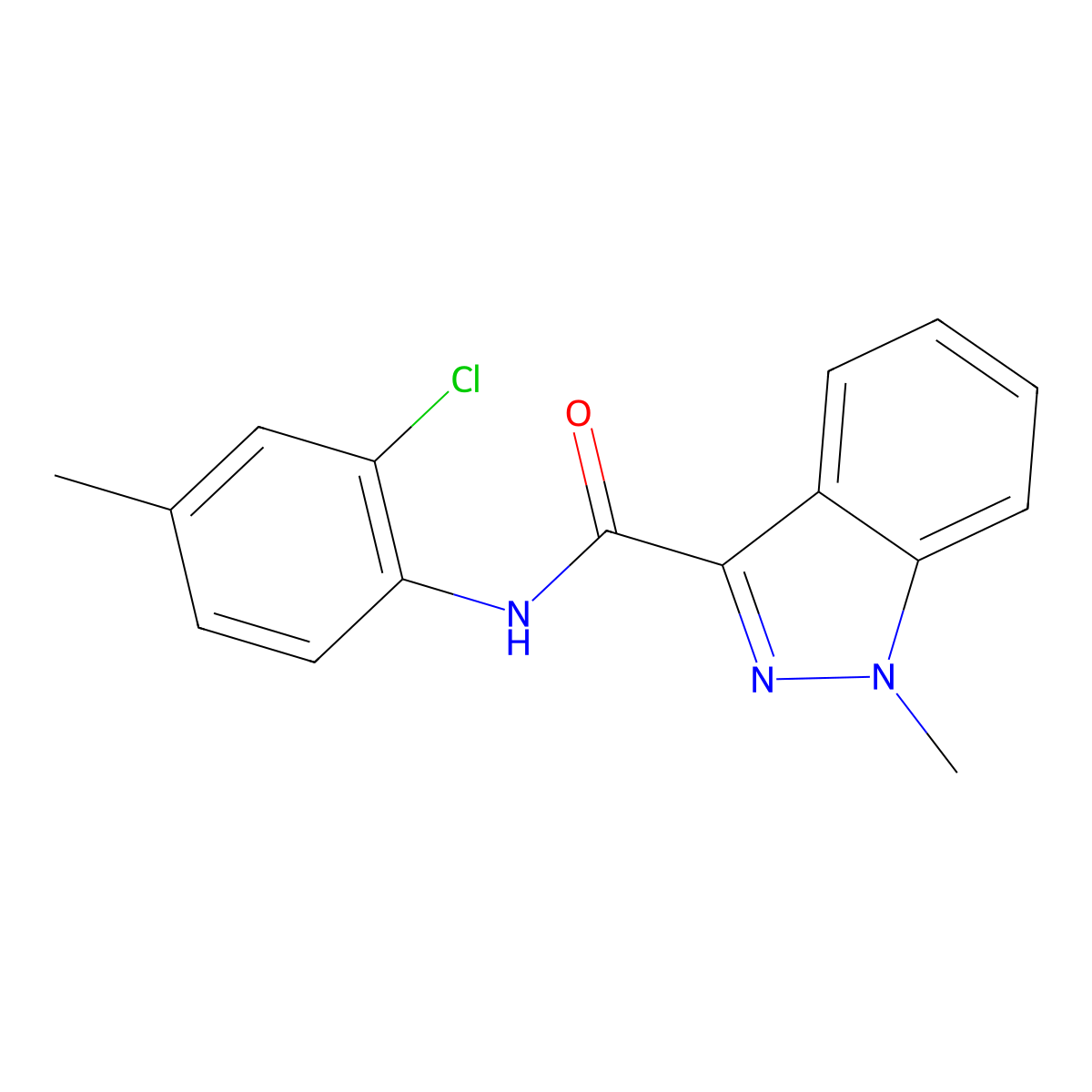 N-(2-chloro-4-methylphenyl)-1-methyl-1H-indazole-3-carboxamide molecular structure, CAS 1448043-41-1