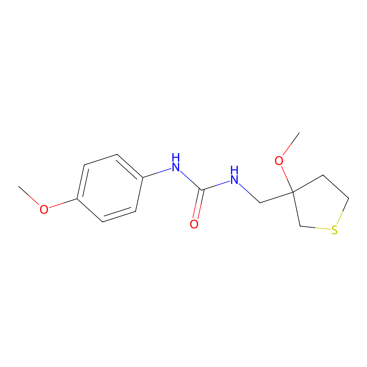 1-(4-Methoxyphenyl)-3-[(3-methoxythiolan-3-YL)methyl]urea molecular structure, CAS 1448043-44-4