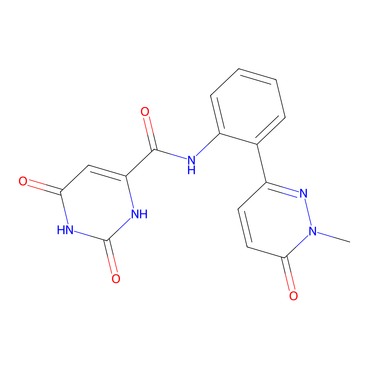 N-(2-(1-methyl-6-oxo-1,6-dihydropyridazin-3-yl)phenyl)-2,6-dioxo-1,2,3,6-tetrahydropyrimidine-4-carboxamide molecular structure, CAS 1448043-46-6