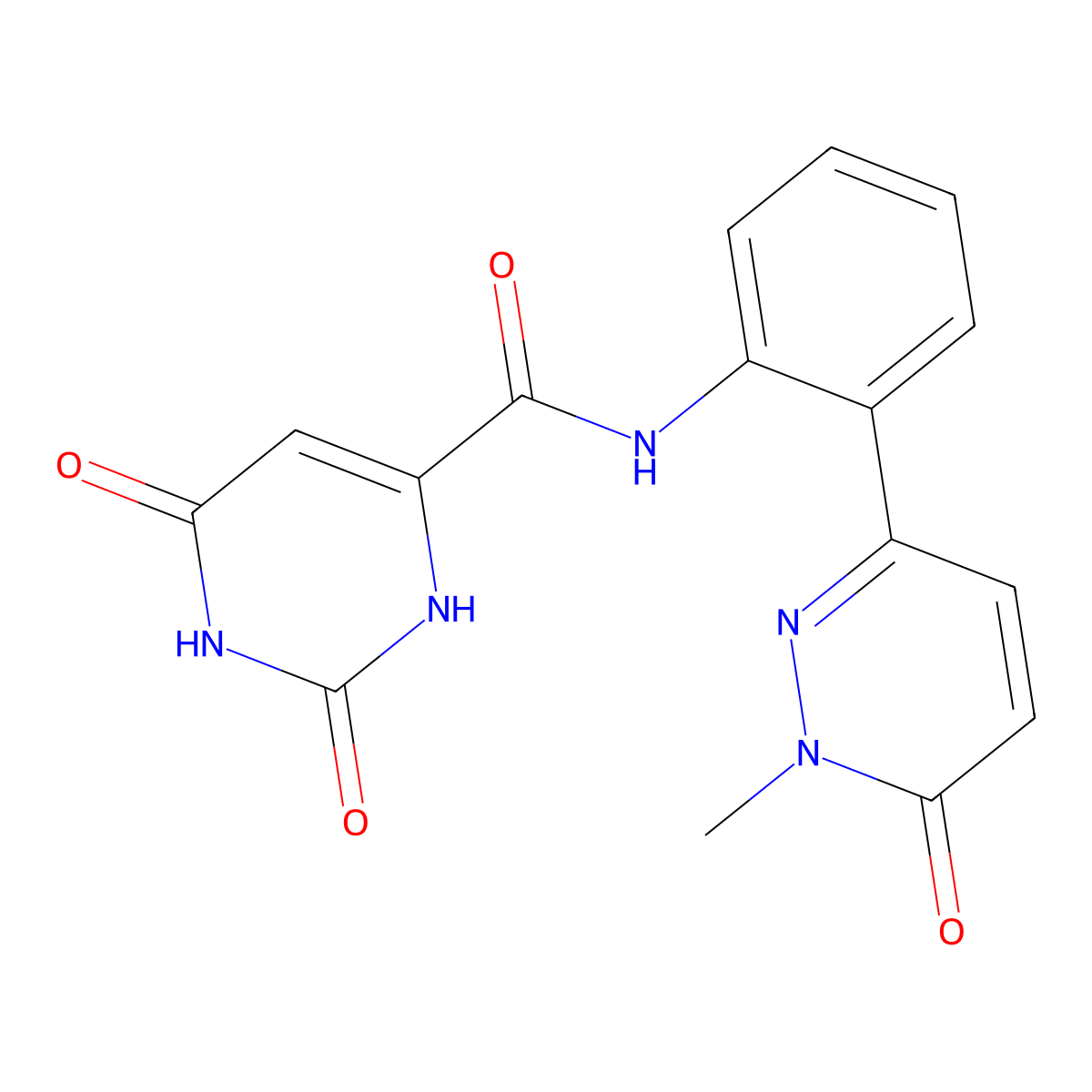 N-(2-(1-methyl-6-oxo-1,6-dihydropyridazin-3-yl)phenyl)-2,6-dioxo-1,2,3,6-tetrahydropyrimidine-4-carboxamide molecular structure, CAS 1448043-46-6