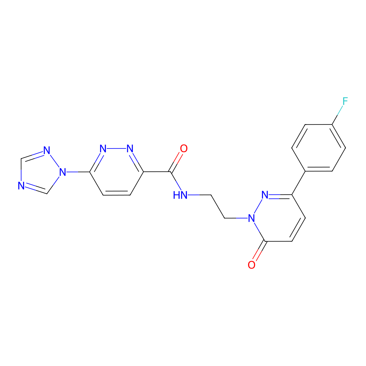 N-(2-(3-(4-fluorophenyl)-6-oxopyridazin-1(6H)-yl)ethyl)-6-(1H-1,2,4-triazol-1-yl)pyridazine-3-carboxamide molecular structure, CAS 1448043-51-3
