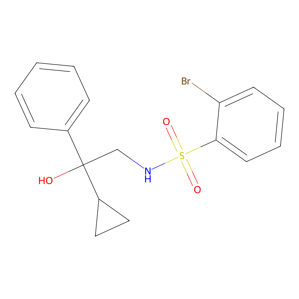 2-bromo-N-(2-cyclopropyl-2-hydroxy-2-phenylethyl)benzenesulfonamide molecular structure, CAS 1448043-78-4
