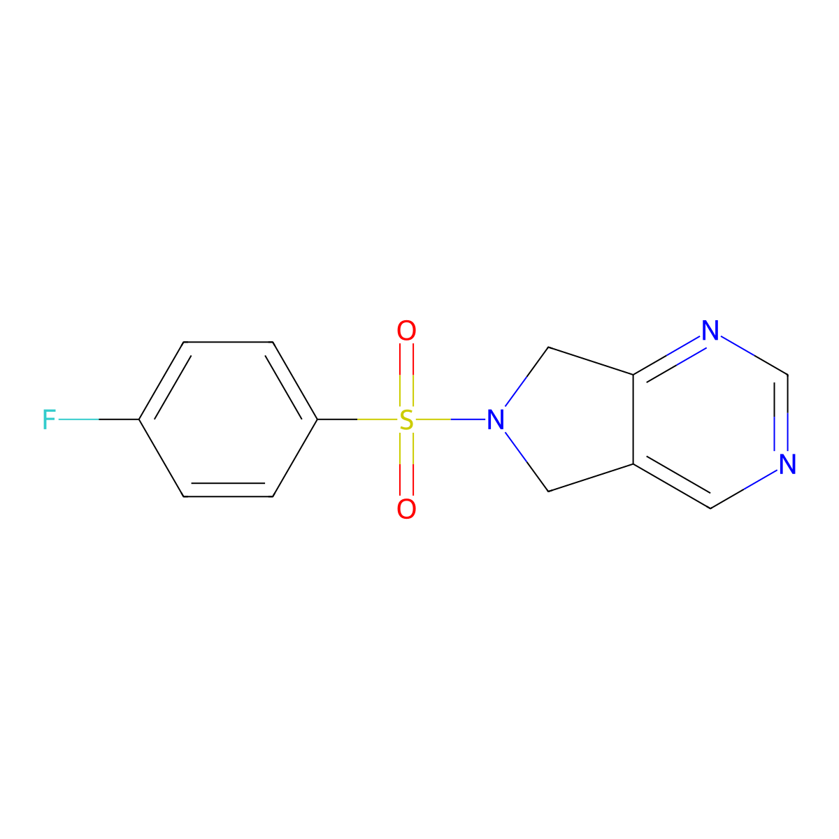 6-((4-fluorophenyl)sulfonyl)-6,7-dihydro-5H-pyrrolo[3,4-d]pyrimidine molecular structure, CAS 1448043-88-6