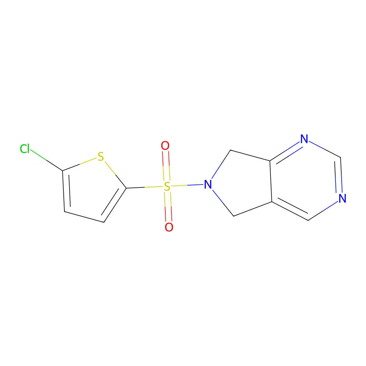 6-((5-chlorothiophen-2-yl)sulfonyl)-6,7-dihydro-5H-pyrrolo[3,4-d]pyrimidine molecular structure, CAS 1448043-90-0