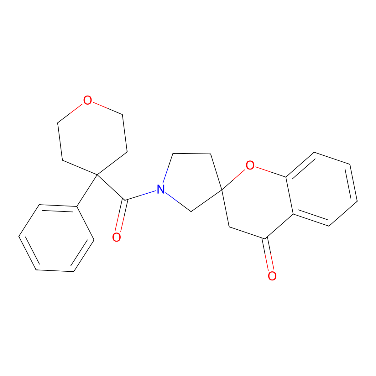 1'-(4-Phenyloxane-4-carbonyl)-3,4-dihydrospiro[1-benzopyran-2,3'-pyrrolidine]-4-one molecular structure, CAS 1448043-96-6
