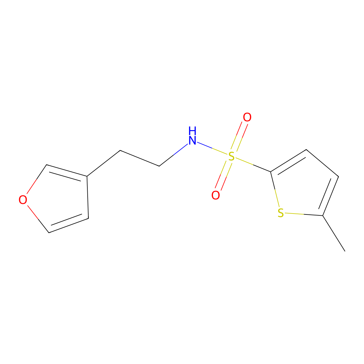 N-[2-(Furan-3-YL)ethyl]-5-methylthiophene-2-sulfonamide molecular structure, CAS 1448044-09-4