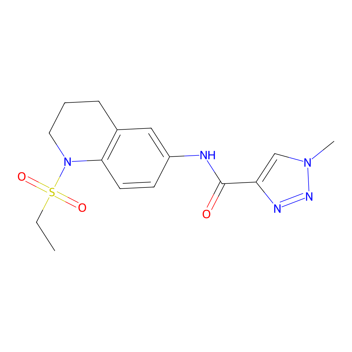 N-(1-(ethylsulfonyl)-1,2,3,4-tetrahydroquinolin-6-yl)-1-methyl-1H-1,2,3-triazole-4-carboxamide molecular structure, CAS 1448044-14-1