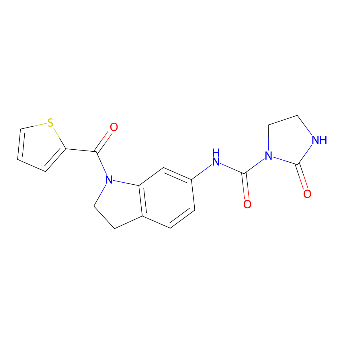 2-oxo-N-(1-(thiophene-2-carbonyl)indolin-6-yl)imidazolidine-1-carboxamide molecular structure, CAS 1448044-16-3