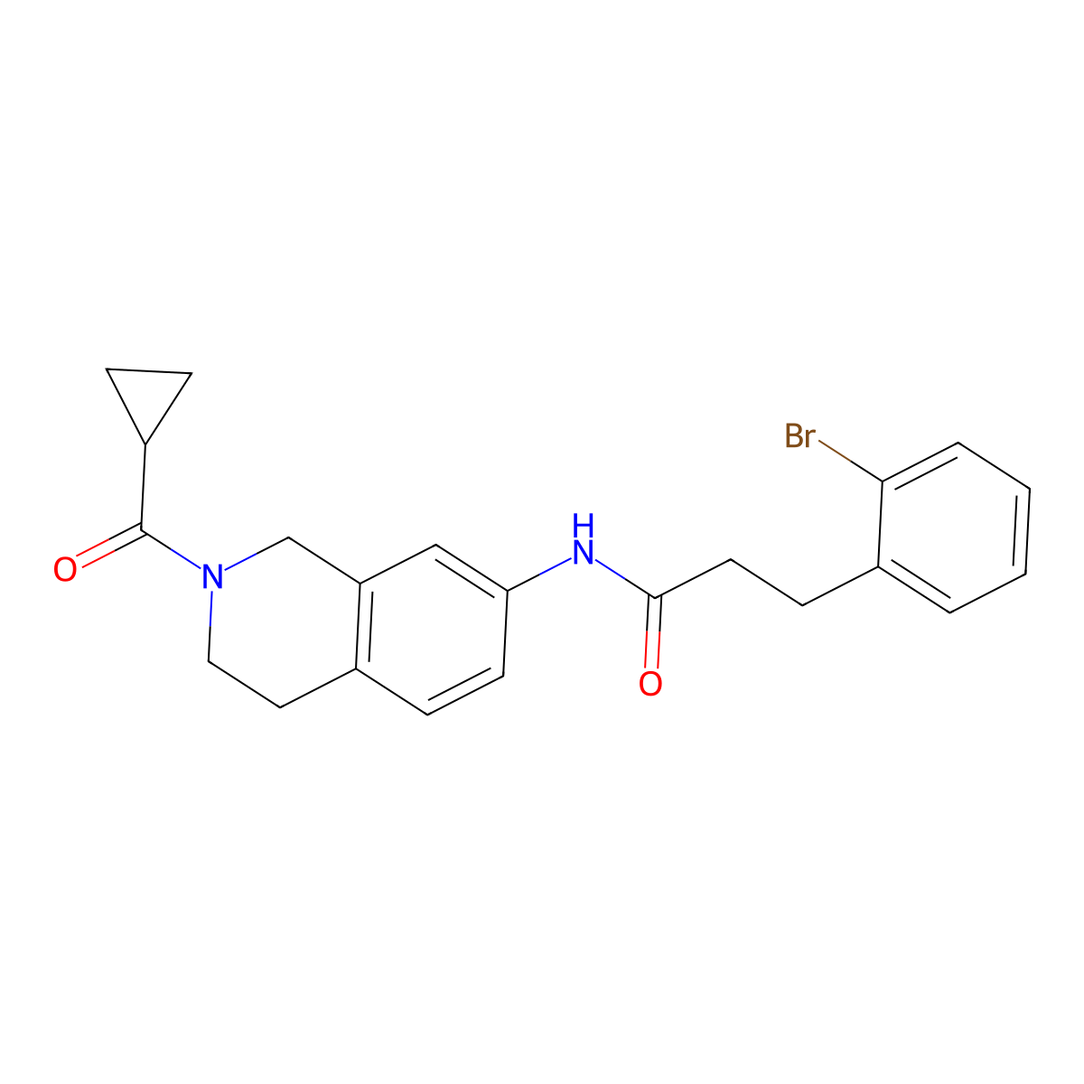 3-(2-bromophenyl)-N-(2-(cyclopropanecarbonyl)-1,2,3,4-tetrahydroisoquinolin-7-yl)propanamide molecular structure, CAS 1448044-18-5