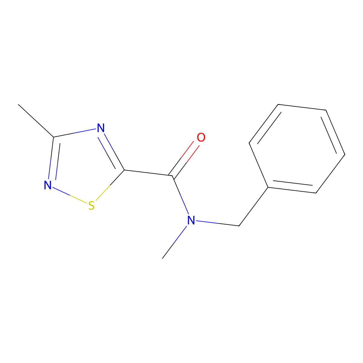 N-benzyl-N,3-dimethyl-1,2,4-thiadiazole-5-carboxamide molecular structure, CAS 1448044-20-9