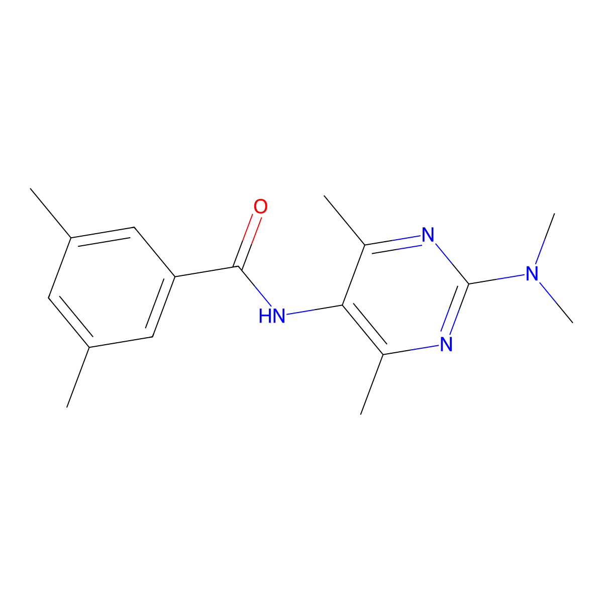 N-[2-(Dimethylamino)-4,6-dimethylpyrimidin-5-YL]-3,5-dimethylbenzamide molecular structure, CAS 1448044-29-8