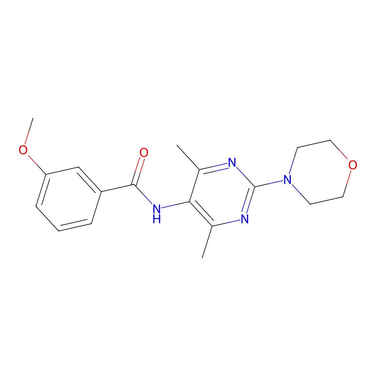 N-(4,6-dimethyl-2-morpholinopyrimidin-5-yl)-3-methoxybenzamide molecular structure, CAS 1448044-30-1