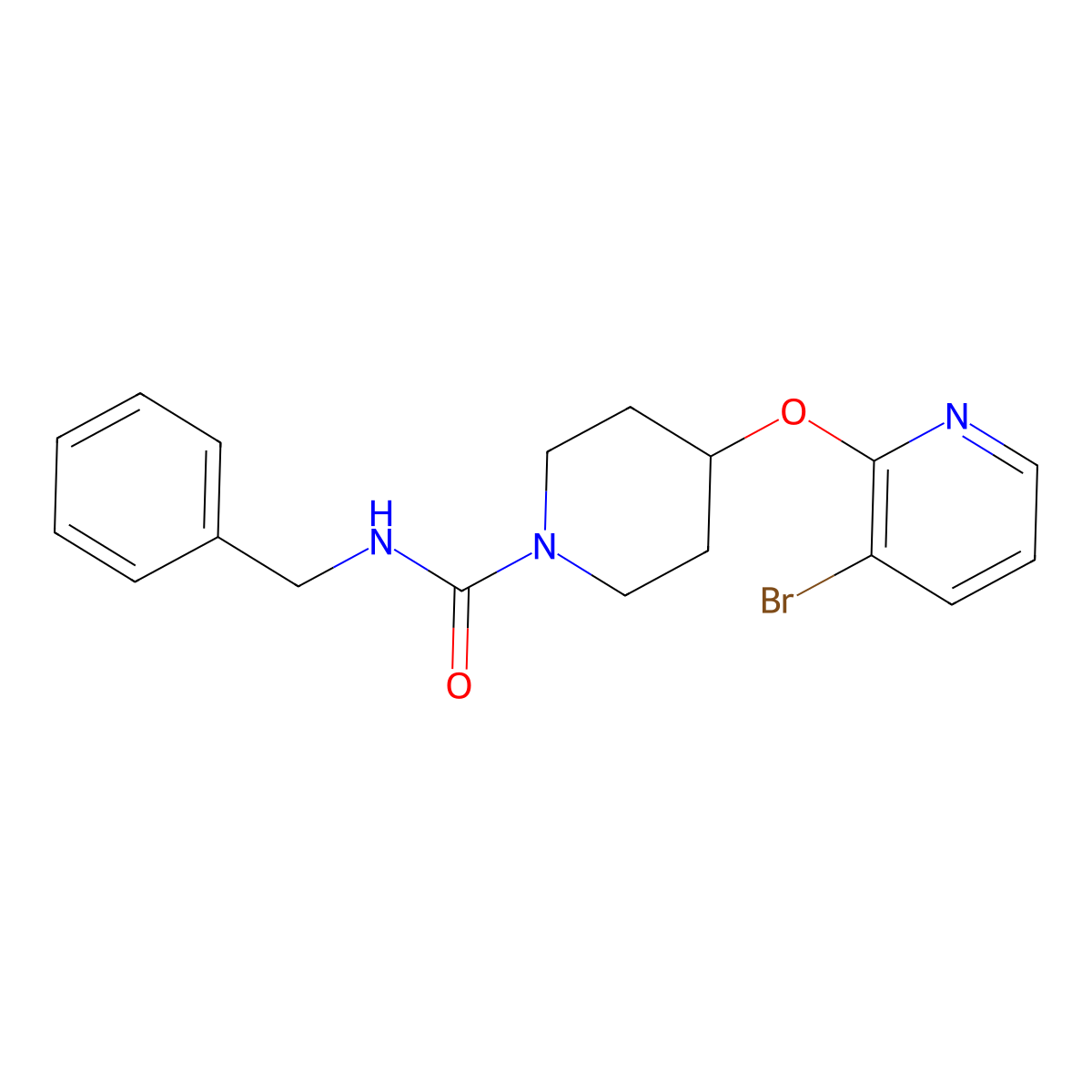 N-Benzyl-4-[(3-bromopyridin-2-YL)oxy]piperidine-1-carboxamide molecular structure, CAS 1448044-40-3