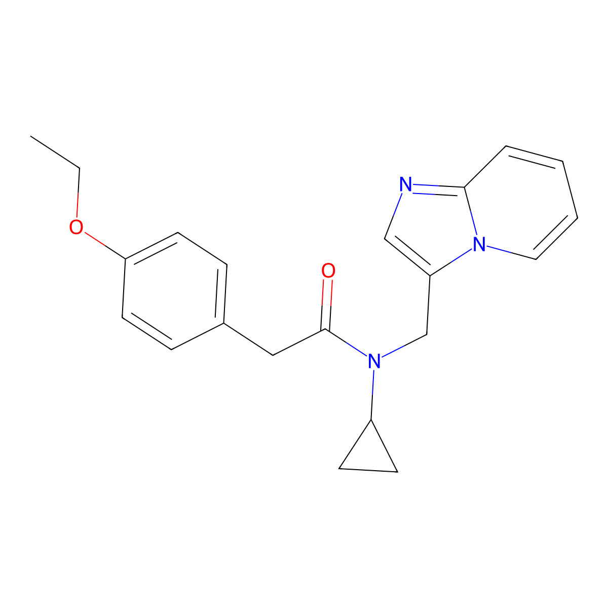 N-cyclopropyl-2-(4-ethoxyphenyl)-N-(imidazo[1,2-a]pyridin-3-ylmethyl)acetamide molecular structure, CAS 1448044-55-0