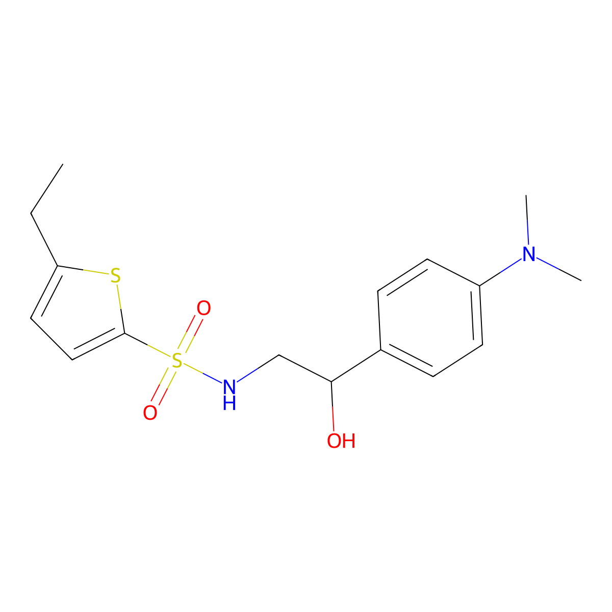 N-(2-(4-(dimethylamino)phenyl)-2-hydroxyethyl)-5-ethylthiophene-2-sulfonamide molecular structure, CAS 1448044-83-4