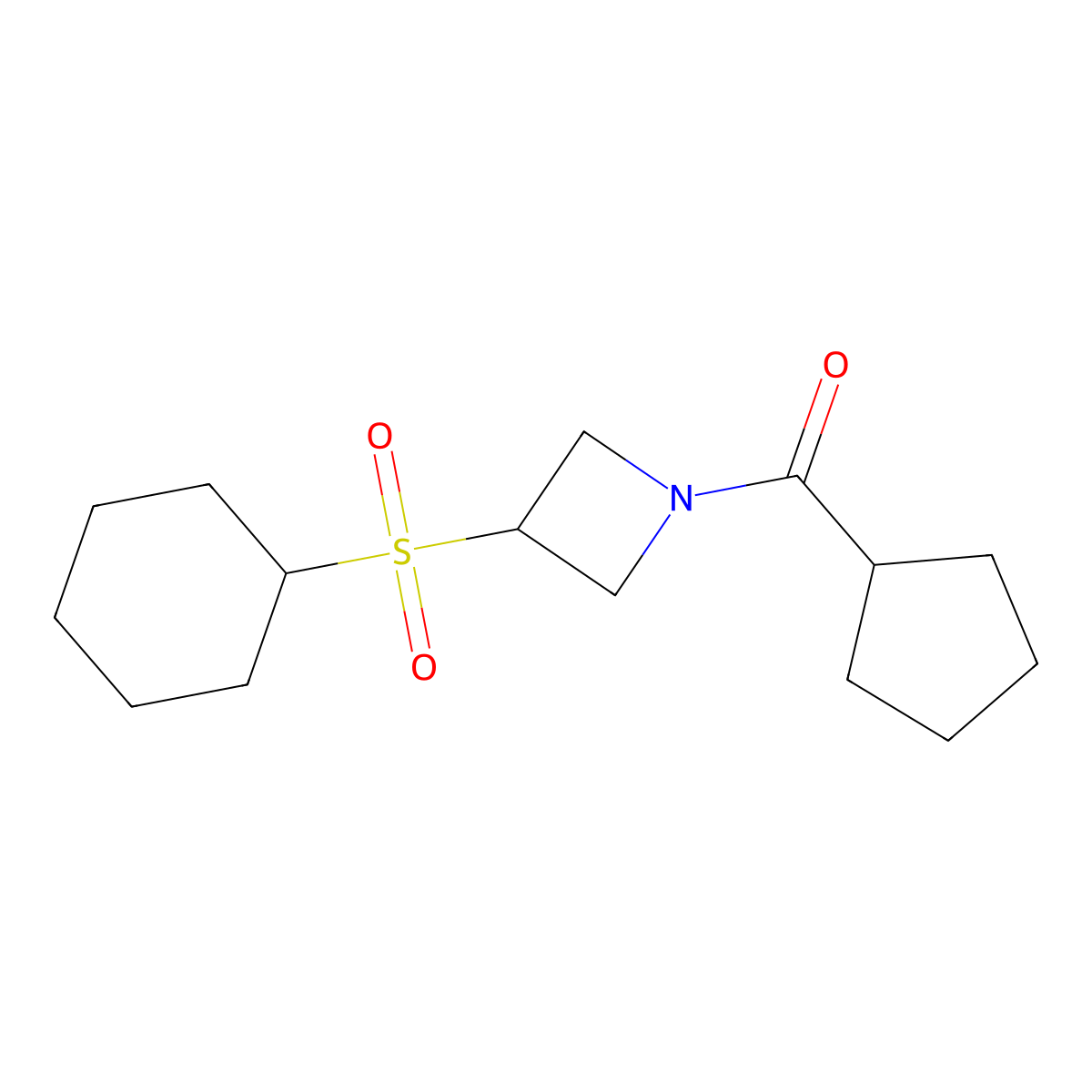 (3-(Cyclohexylsulfonyl)azetidin-1-yl)(cyclopentyl)methanone molecular structure, CAS 1448044-84-5