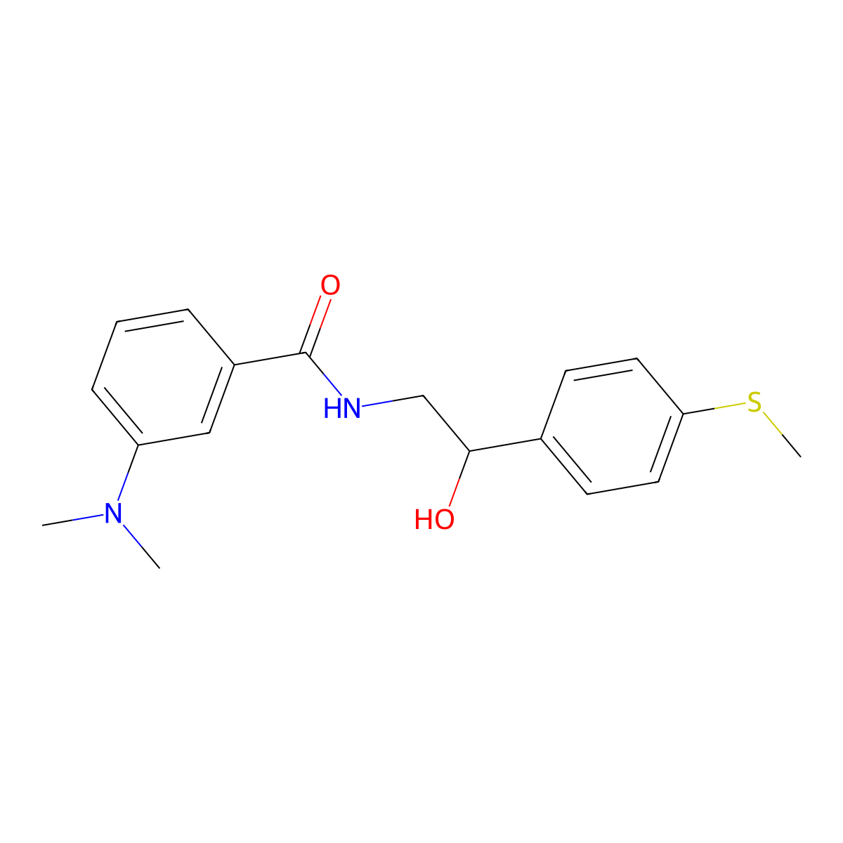 3-(dimethylamino)-N-(2-hydroxy-2-(4-(methylthio)phenyl)ethyl)benzamide molecular structure, CAS 1448044-88-9