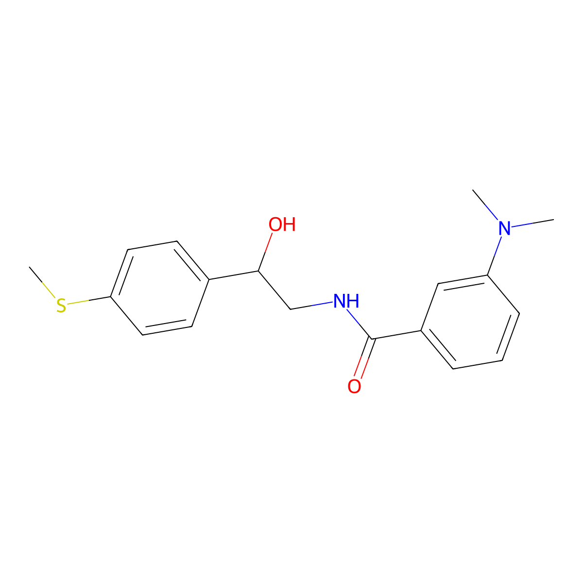 3-(dimethylamino)-N-(2-hydroxy-2-(4-(methylthio)phenyl)ethyl)benzamide molecular structure, CAS 1448044-88-9