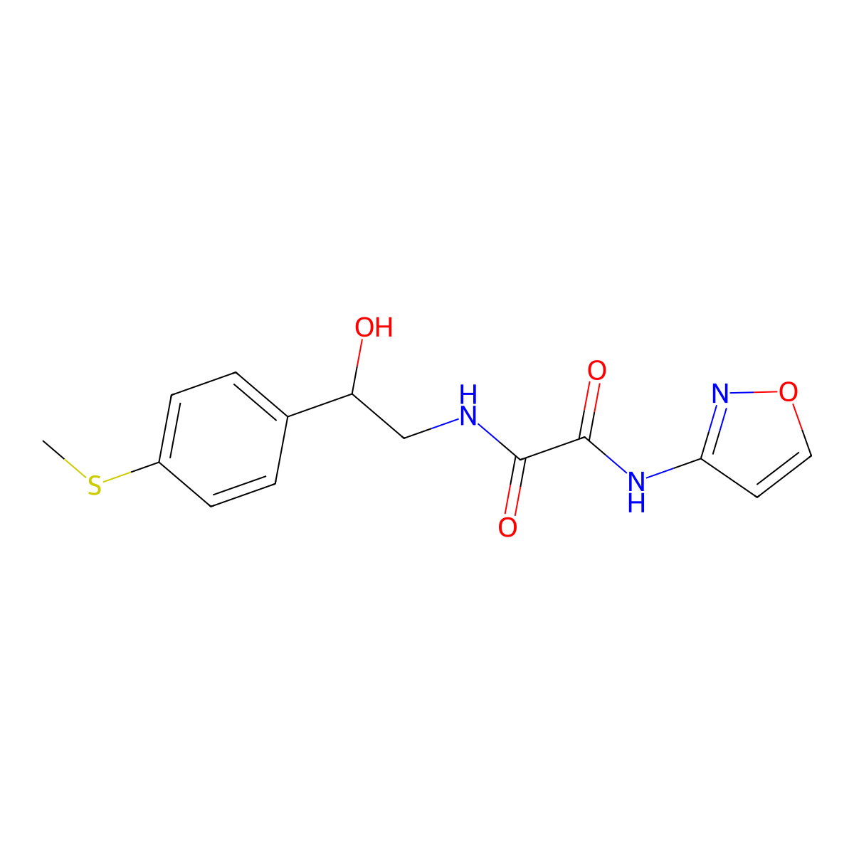 N1-(2-hydroxy-2-(4-(methylthio)phenyl)ethyl)-N2-(isoxazol-3-yl)oxalamide molecular structure, CAS 1448044-94-7
