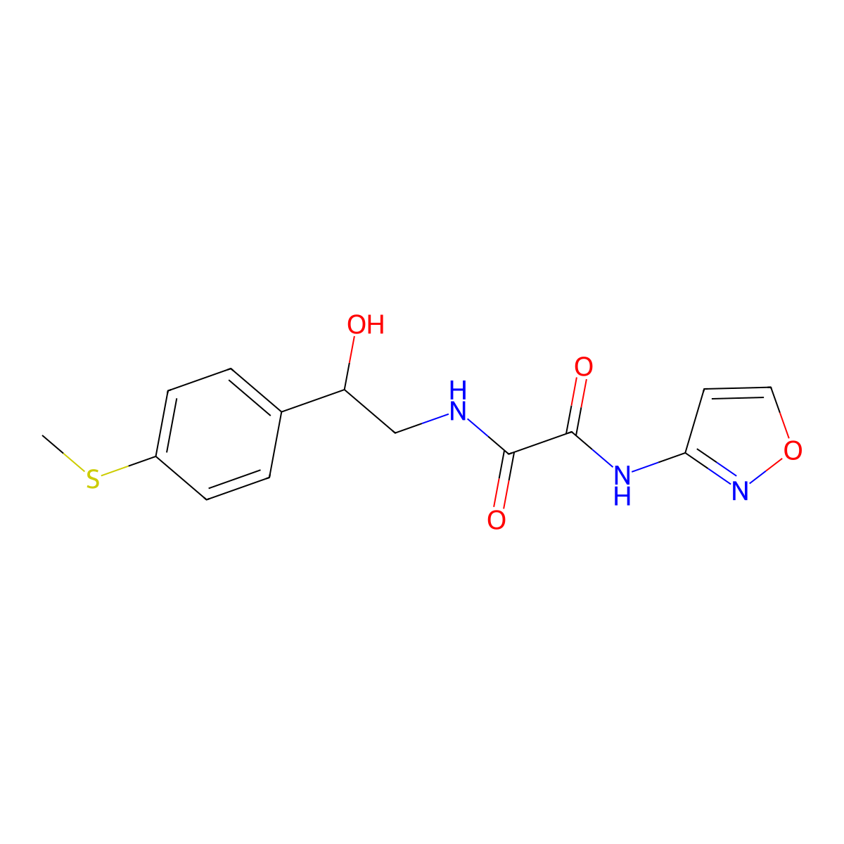 N1-(2-hydroxy-2-(4-(methylthio)phenyl)ethyl)-N2-(isoxazol-3-yl)oxalamide molecular structure, CAS 1448044-94-7