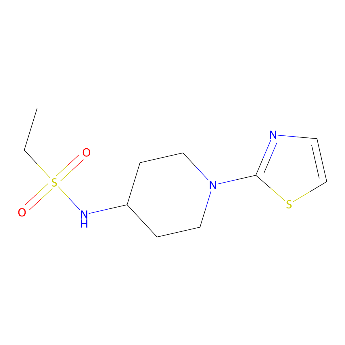N-(1-(thiazol-2-yl)piperidin-4-yl)ethanesulfonamide molecular structure, CAS 1448045-03-1