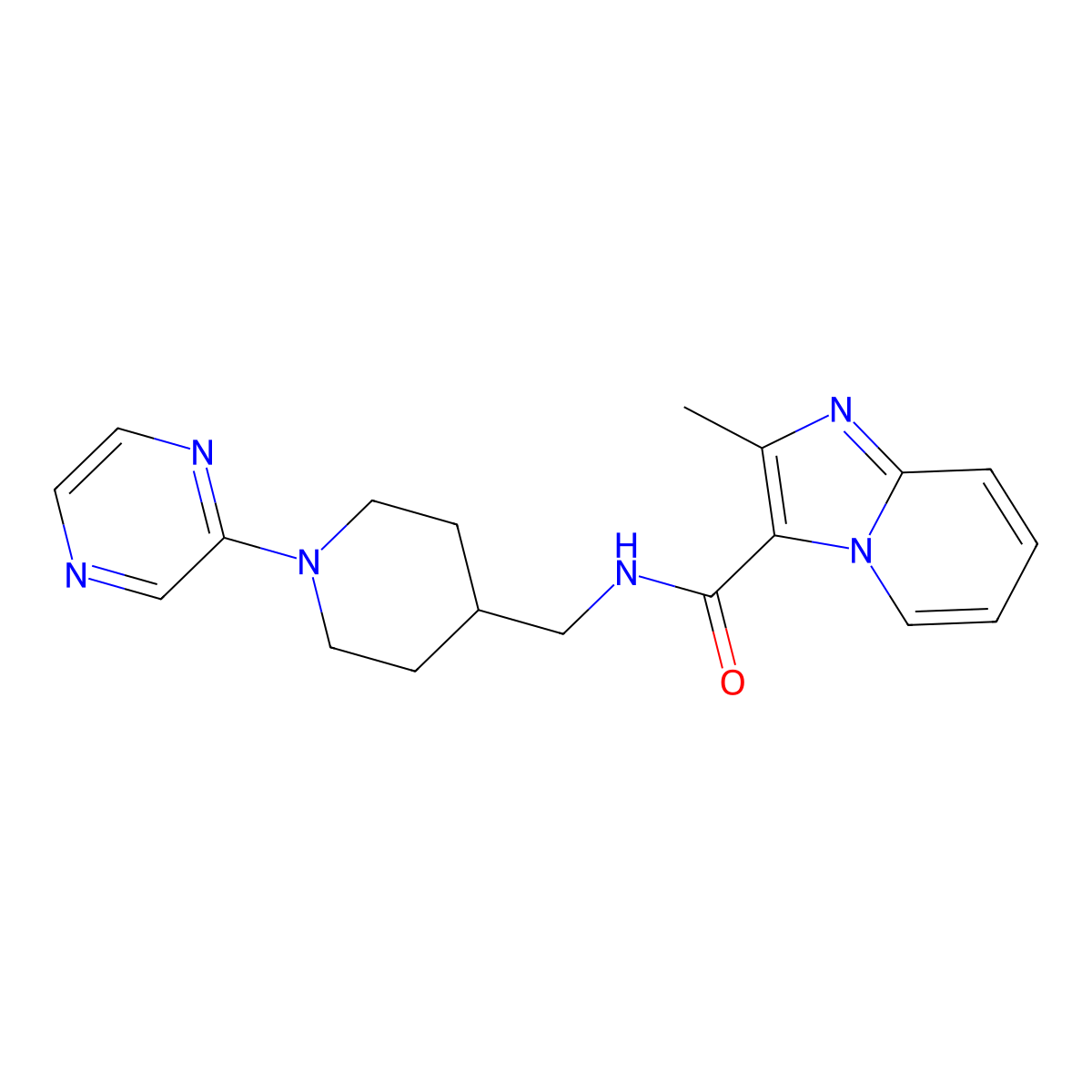 2-Methyl-N-{[1-(pyrazin-2-YL)piperidin-4-YL]methyl}imidazo[1,2-A]pyridine-3-carboxamide molecular structure, CAS 1448045-09-7