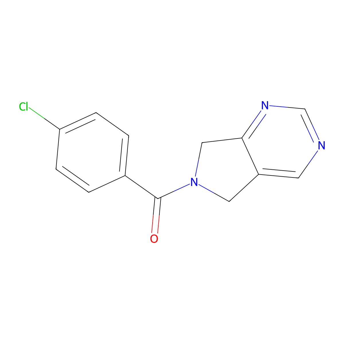 (4-chlorophenyl)(5H-pyrrolo[3,4-d]pyrimidin-6(7H)-yl)methanone molecular structure, CAS 1448045-11-1