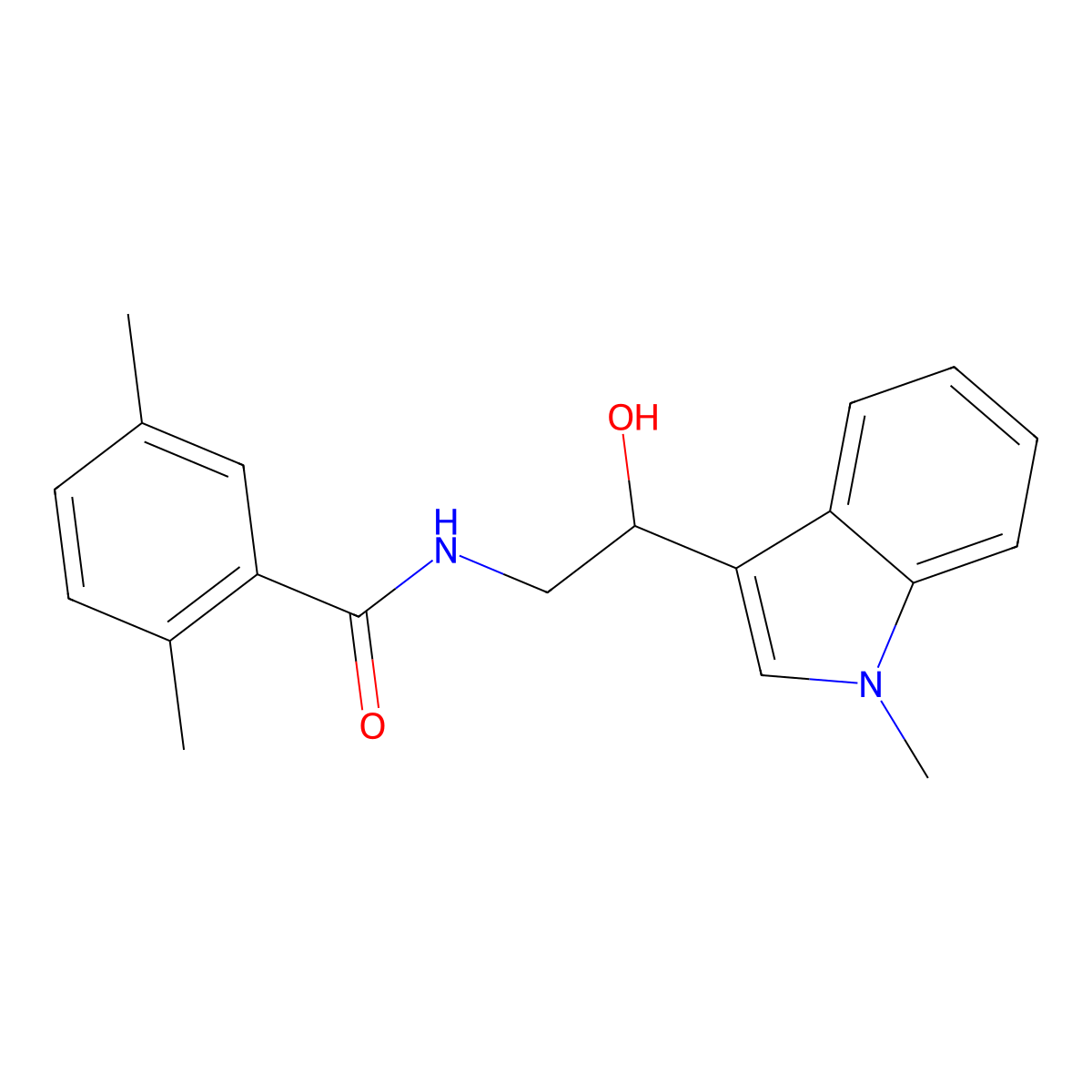 N-[2-hydroxy-2-(1-methyl-1H-indol-3-yl)ethyl]-2,5-dimethylbenzamide molecular structure, CAS 1448045-15-5