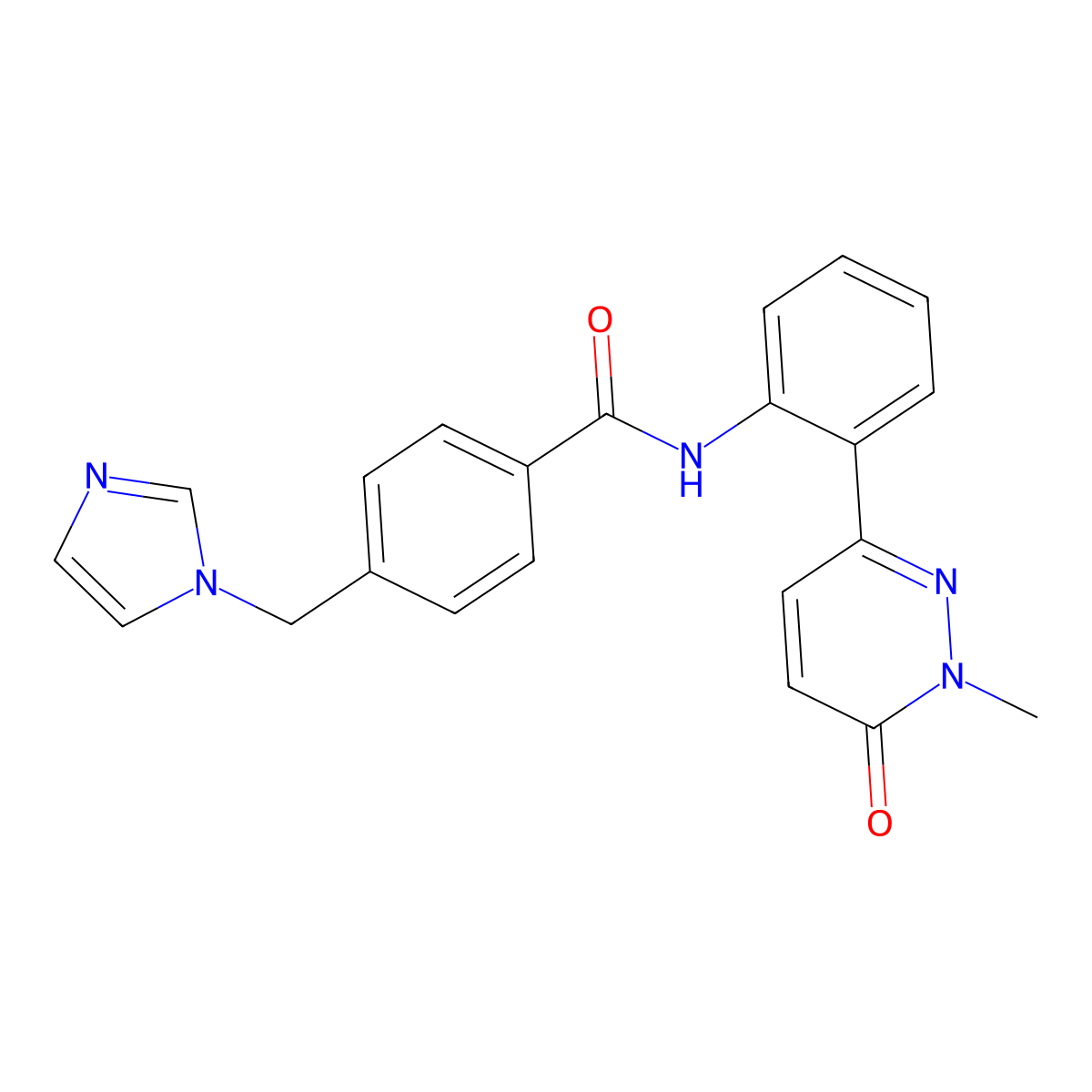 4-[(1H-imidazol-1-yl)methyl]-N-[2-(1-methyl-6-oxo-1,6-dihydropyridazin-3-yl)phenyl]benzamide molecular structure, CAS 1448045-25-7