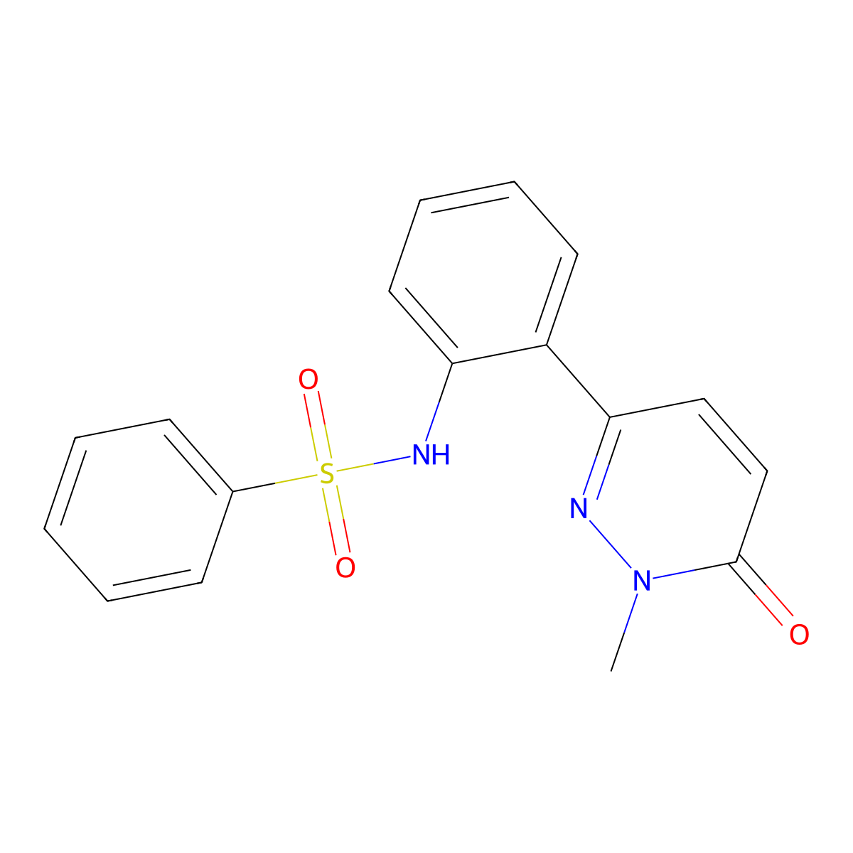 N-[2-(1-methyl-6-oxo-1,6-dihydropyridazin-3-yl)phenyl]benzenesulfonamide molecular structure, CAS 1448045-27-9
