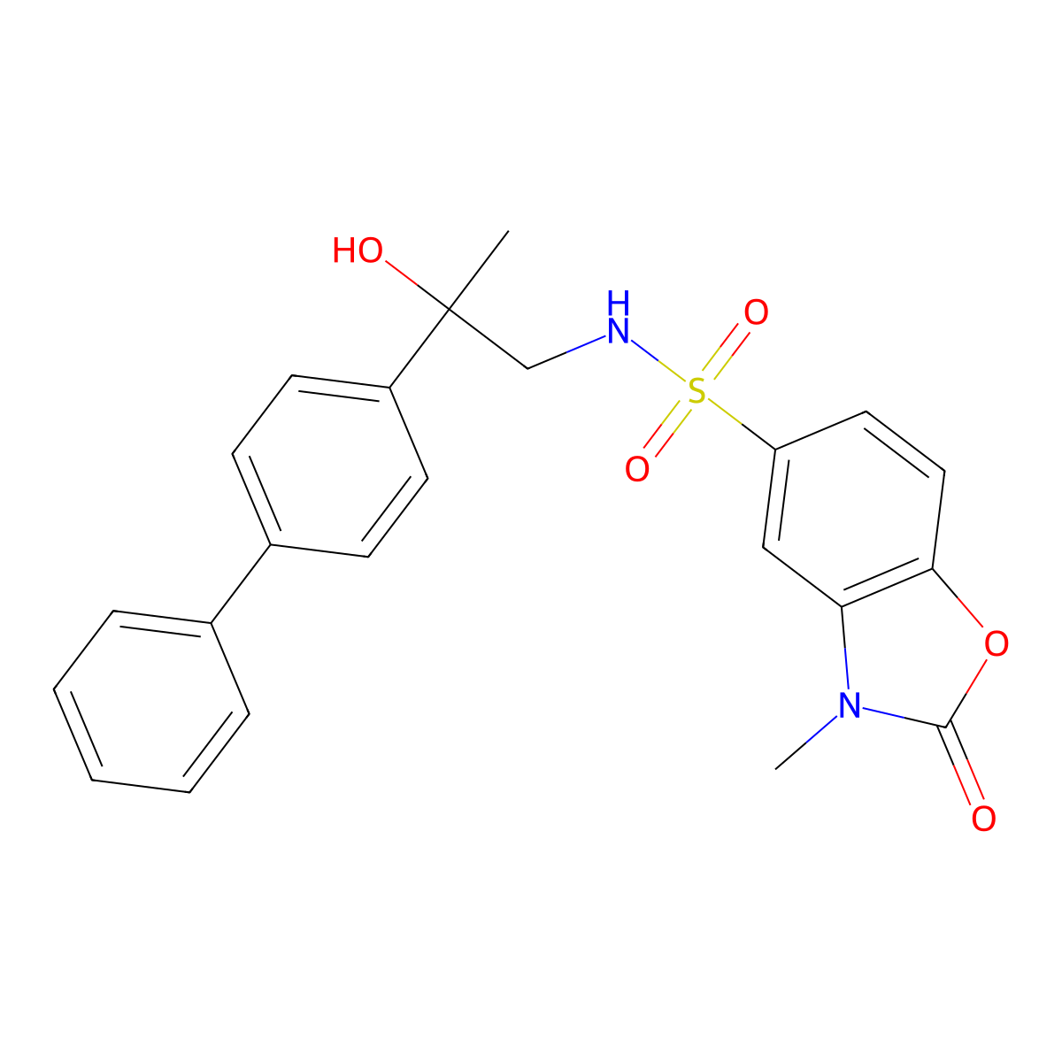 N-(2-([1,1'-biphenyl]-4-yl)-2-hydroxypropyl)-3-methyl-2-oxo-2,3-dihydrobenzo[d]oxazole-5-sulfonamide molecular structure, CAS 1448045-32-6