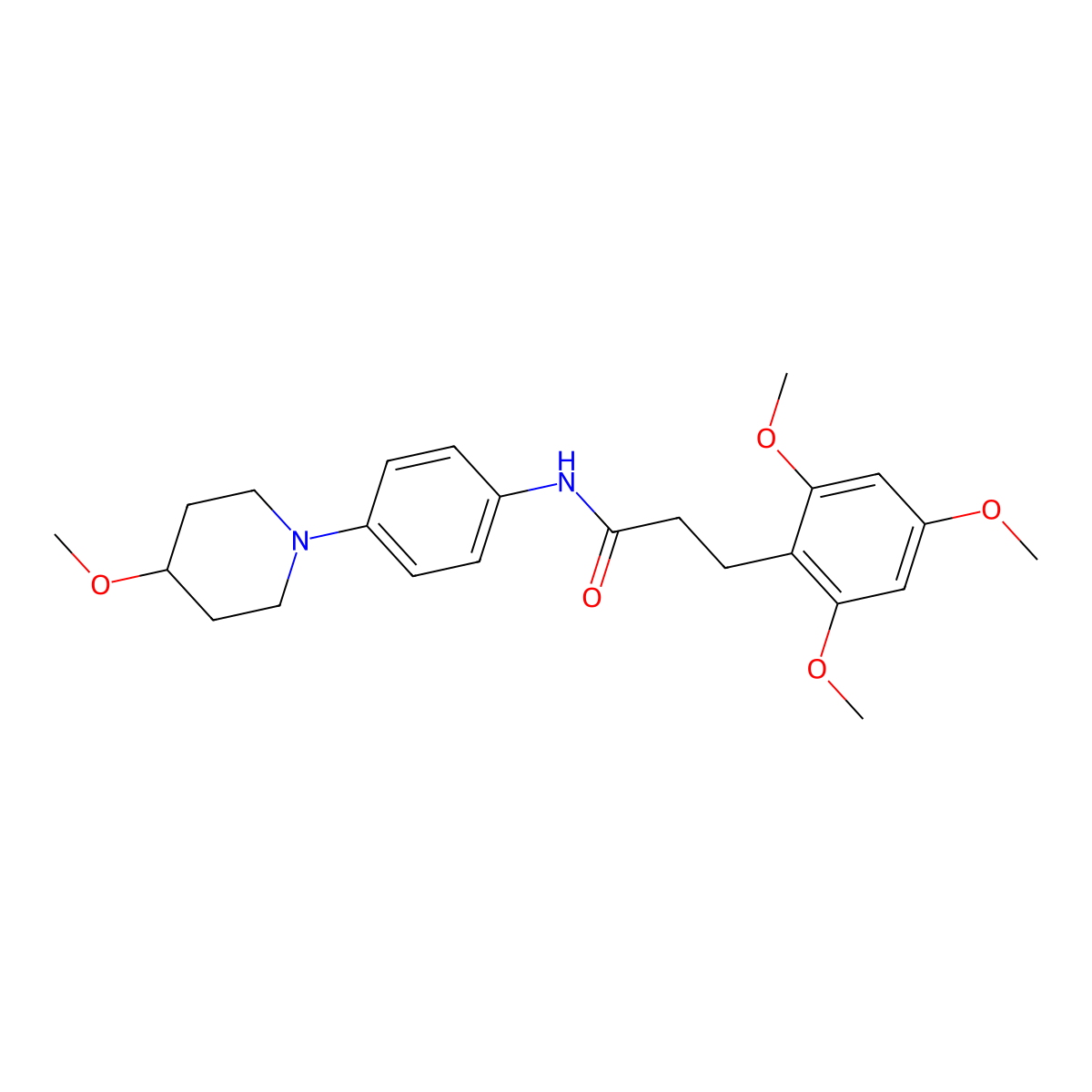 N-[4-(4-Methoxypiperidin-1-YL)phenyl]-3-(2,4,6-trimethoxyphenyl)propanamide molecular structure, CAS 1448045-62-2