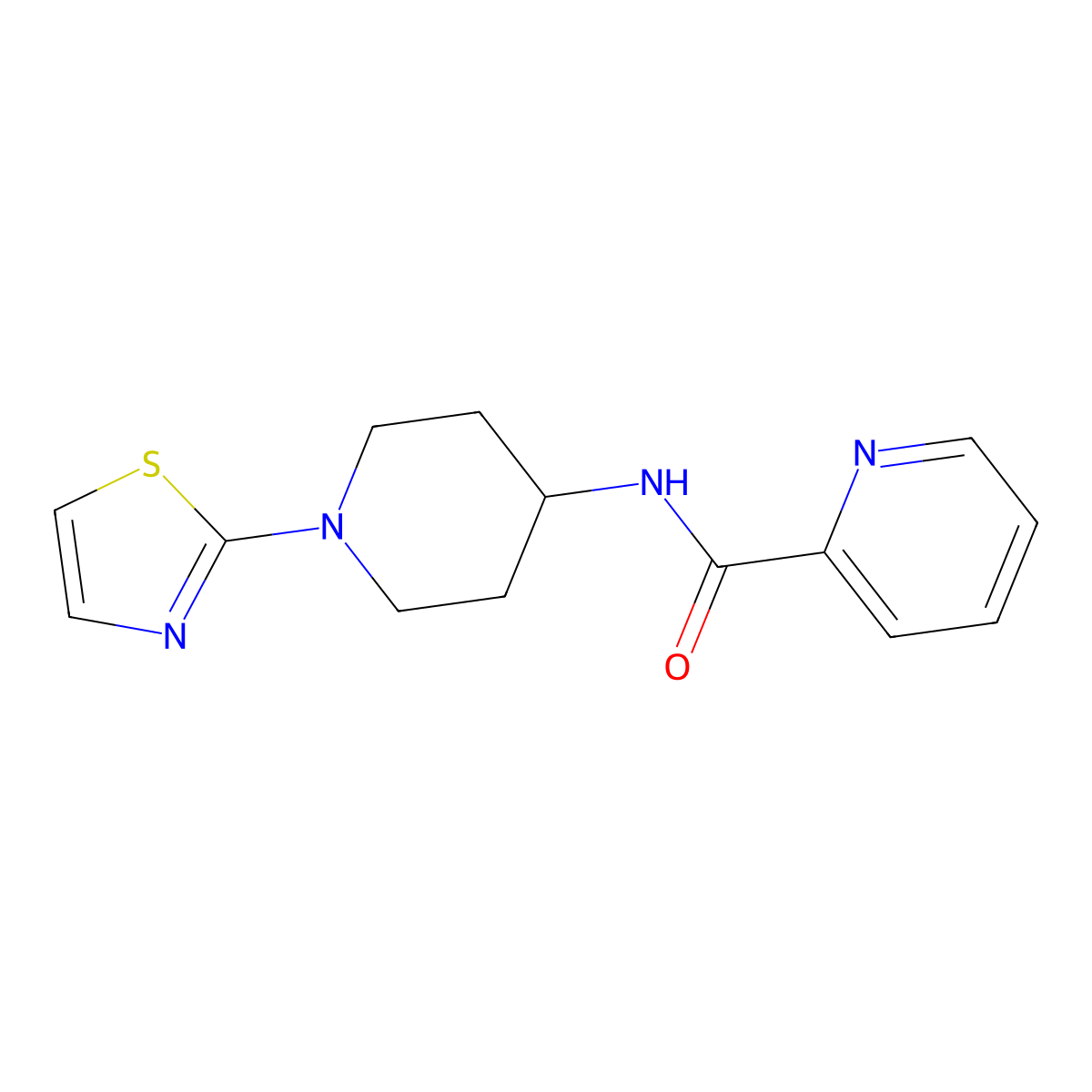 N-(1-(thiazol-2-yl)piperidin-4-yl)picolinamide molecular structure, CAS 1448045-64-4