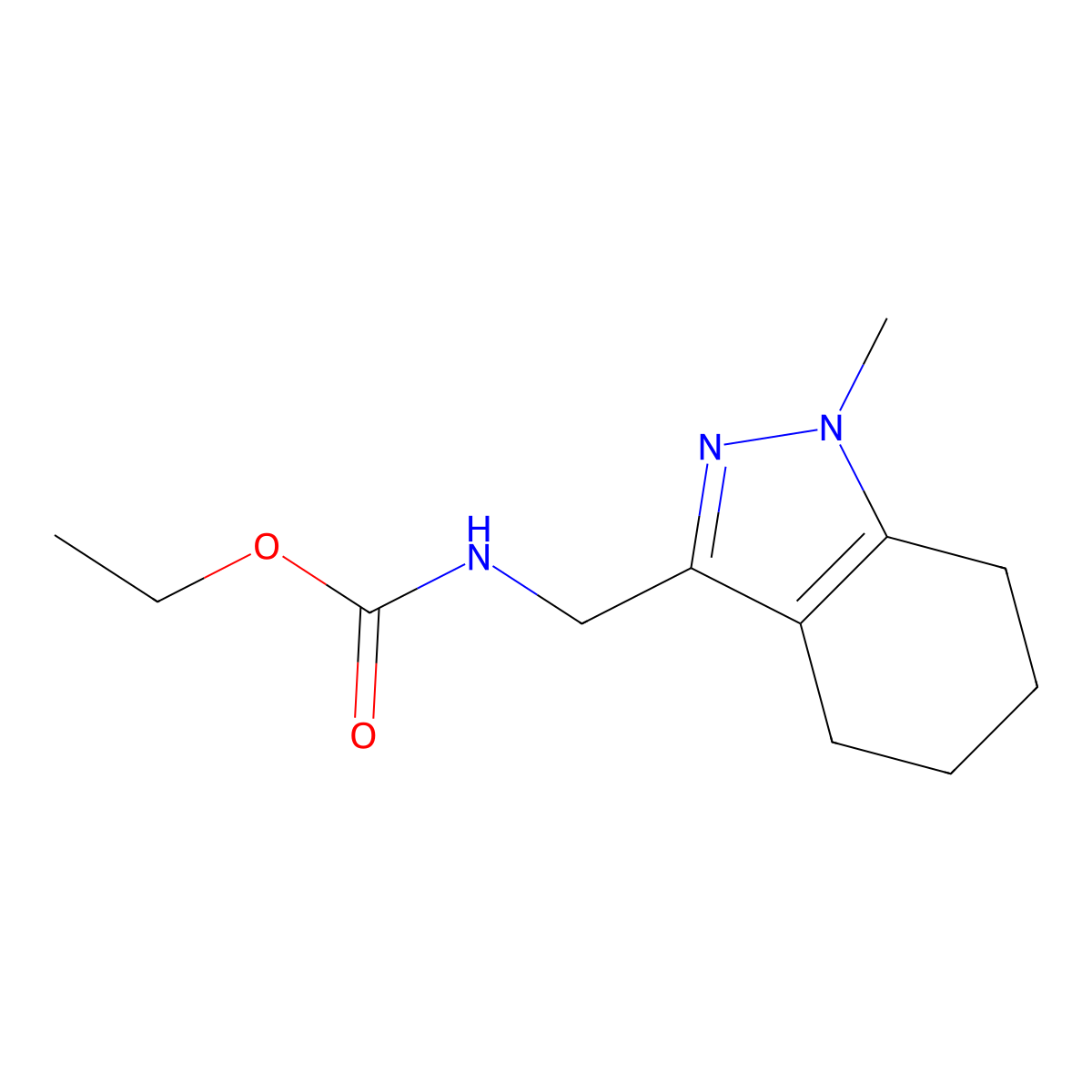 ethyl ((1-methyl-4,5,6,7-tetrahydro-1H-indazol-3-yl)methyl)carbamate molecular structure, CAS 1448045-90-6