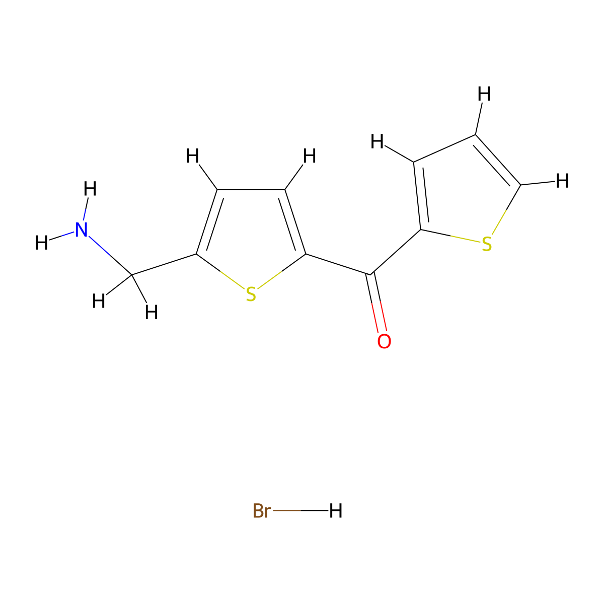 [5-(Aminomethyl)-2-thienyl](2-thienyl)methanone hydrobromide molecular structure, CAS 1448046-01-2