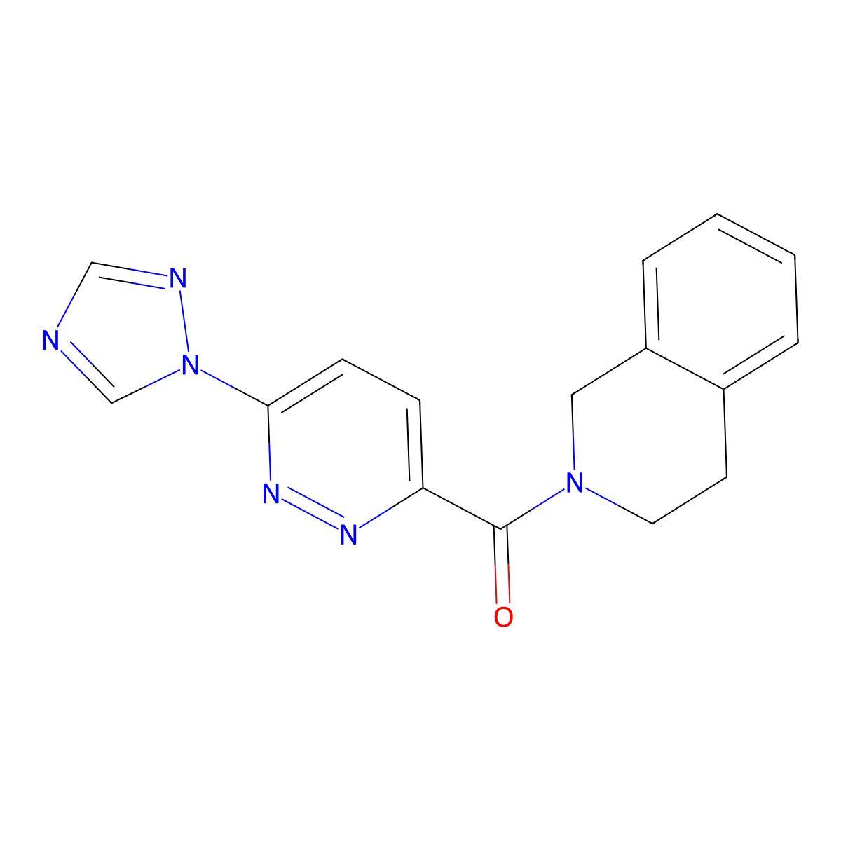 (6-(1H-1,2,4-triazol-1-yl)pyridazin-3-yl)(3,4-dihydroisoquinolin-2(1H)-yl)methanone molecular structure, CAS 1448046-07-8