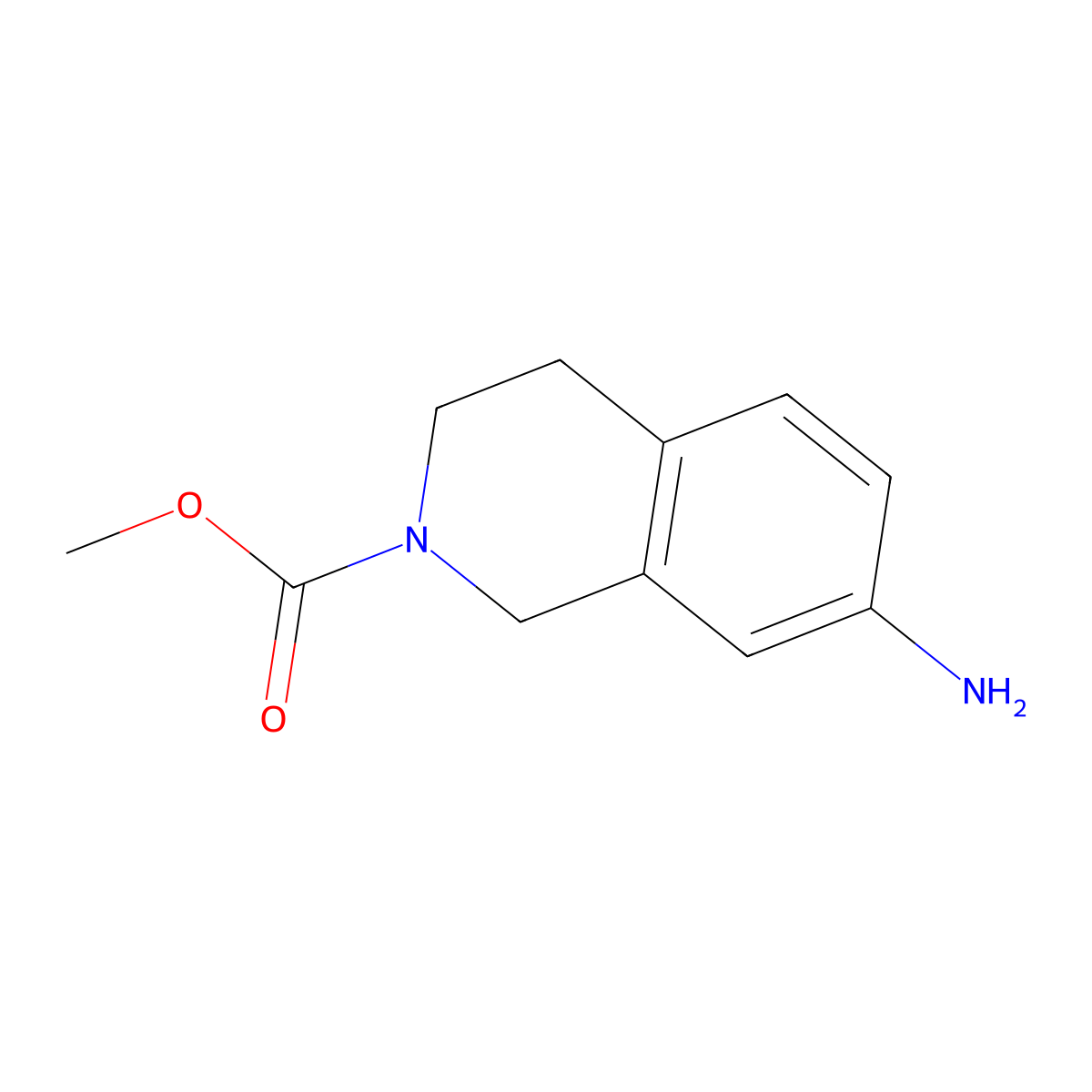methyl 7-amino-3,4-dihydroisoquinoline-2(1H)-carboxylate molecular structure, CAS 1448046-09-0