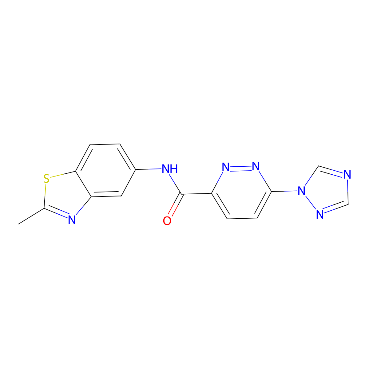 N-(2-methylbenzo[d]thiazol-5-yl)-6-(1H-1,2,4-triazol-1-yl)pyridazine-3-carboxamide molecular structure, CAS 1448046-16-9