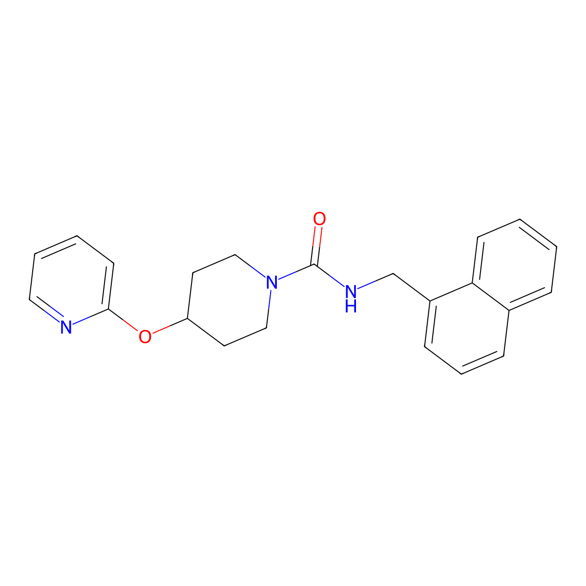 N-(naphthalen-1-ylmethyl)-4-(pyridin-2-yloxy)piperidine-1-carboxamide molecular structure, CAS 1448046-17-0