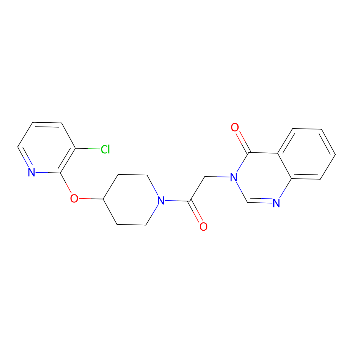 3-(2-(4-((3-chloropyridin-2-yl)oxy)piperidin-1-yl)-2-oxoethyl)quinazolin-4(3H)-one molecular structure, CAS 1448046-26-1