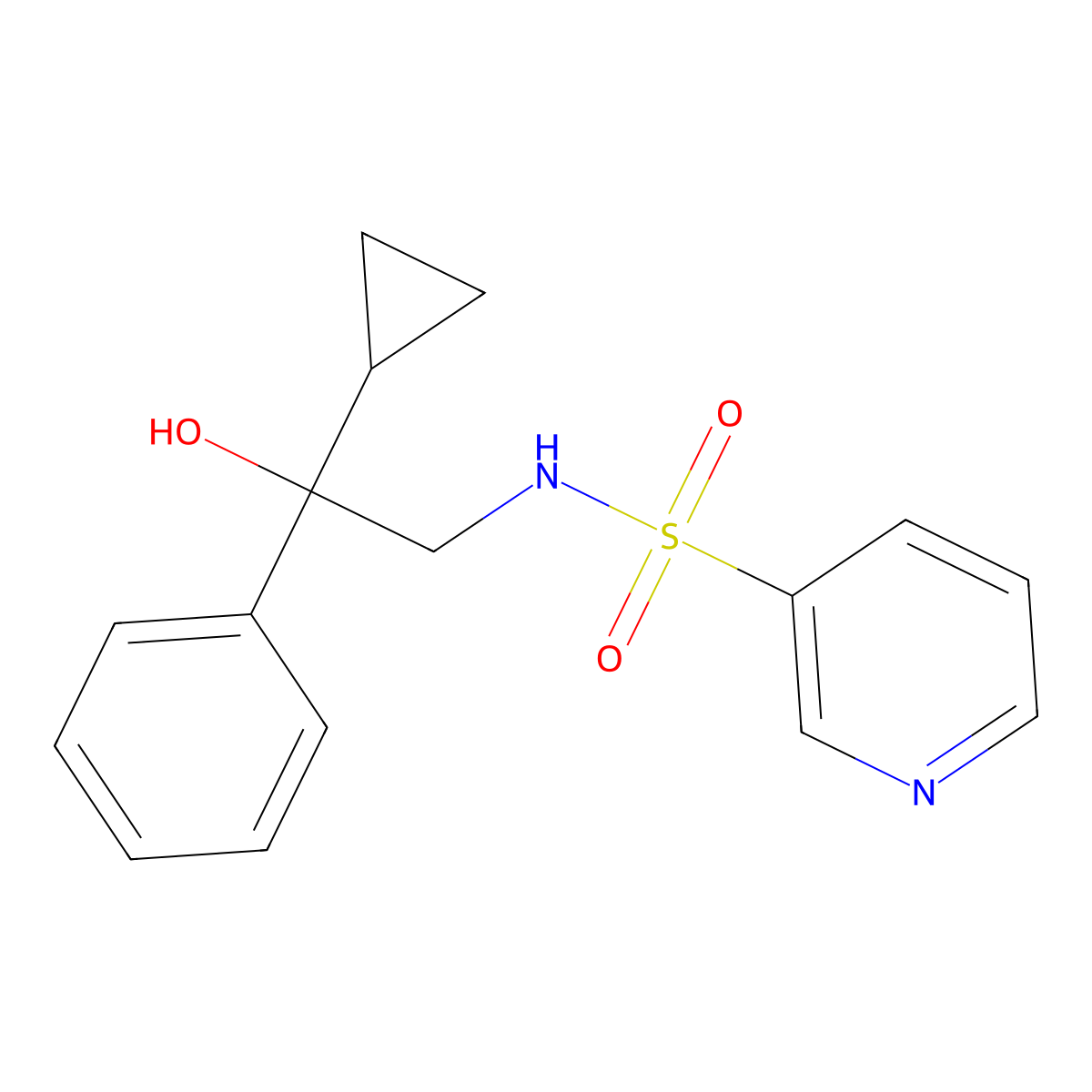 N-(2-cyclopropyl-2-hydroxy-2-phenylethyl)pyridine-3-sulfonamide molecular structure, CAS 1448046-27-2