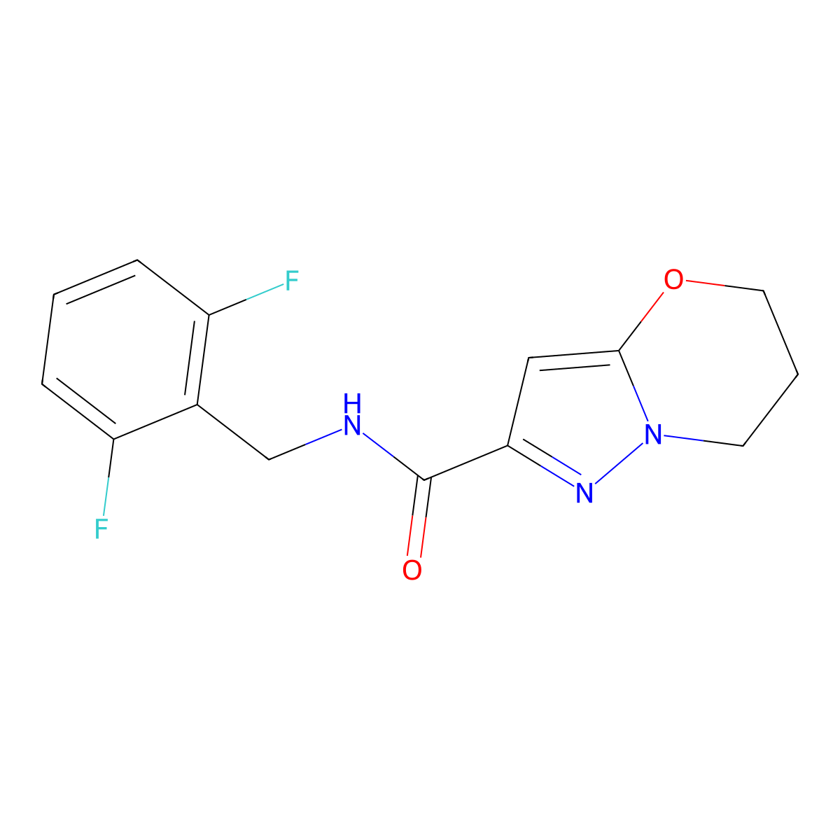 N-(2,6-difluorobenzyl)-6,7-dihydro-5H-pyrazolo[5,1-b][1,3]oxazine-2-carboxamide molecular structure, CAS 1448046-31-8